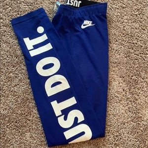 Dark blue Nike just do it workout pants size S